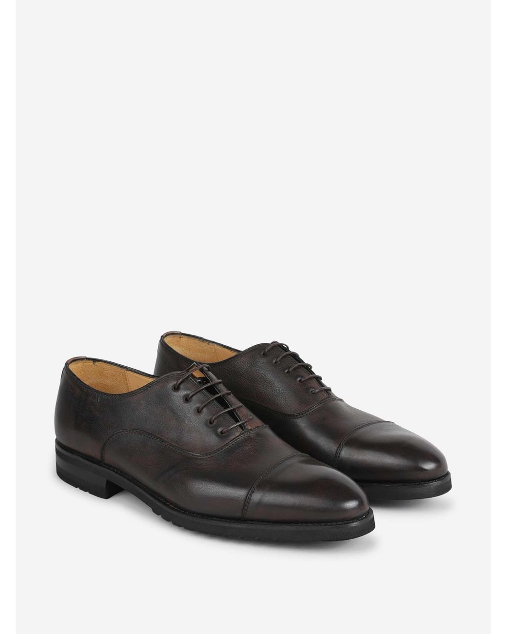 Bontoni Gray Savoia Leather Shoes for men