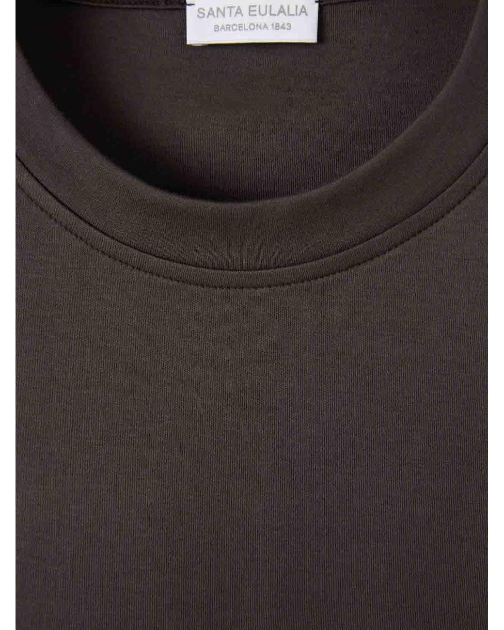 Santa Eulalia Black Plain T-Shirt for men