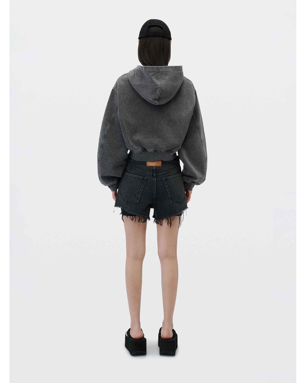 Alexander Wang Gray Crystal Hotfix Sweatshirt