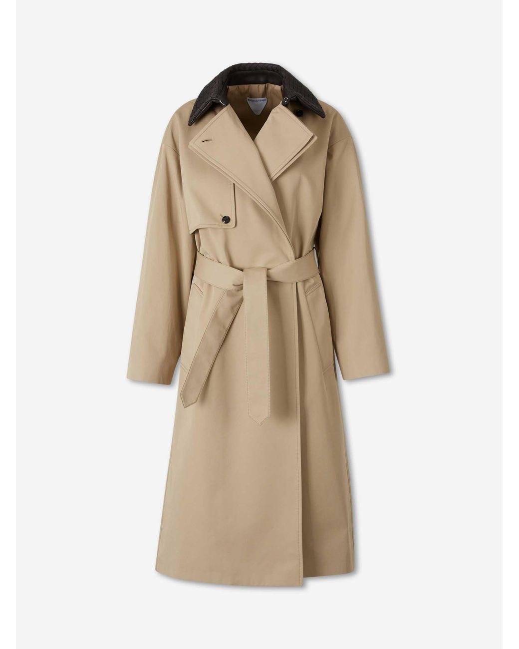 Bottega Veneta Natural Long Cotton Trench Coat