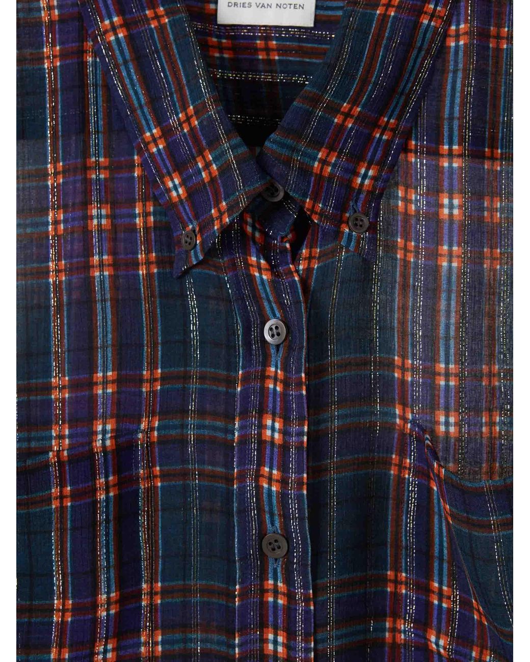 Dries Van Noten Blue Lurez Semi-Transparent Shirt