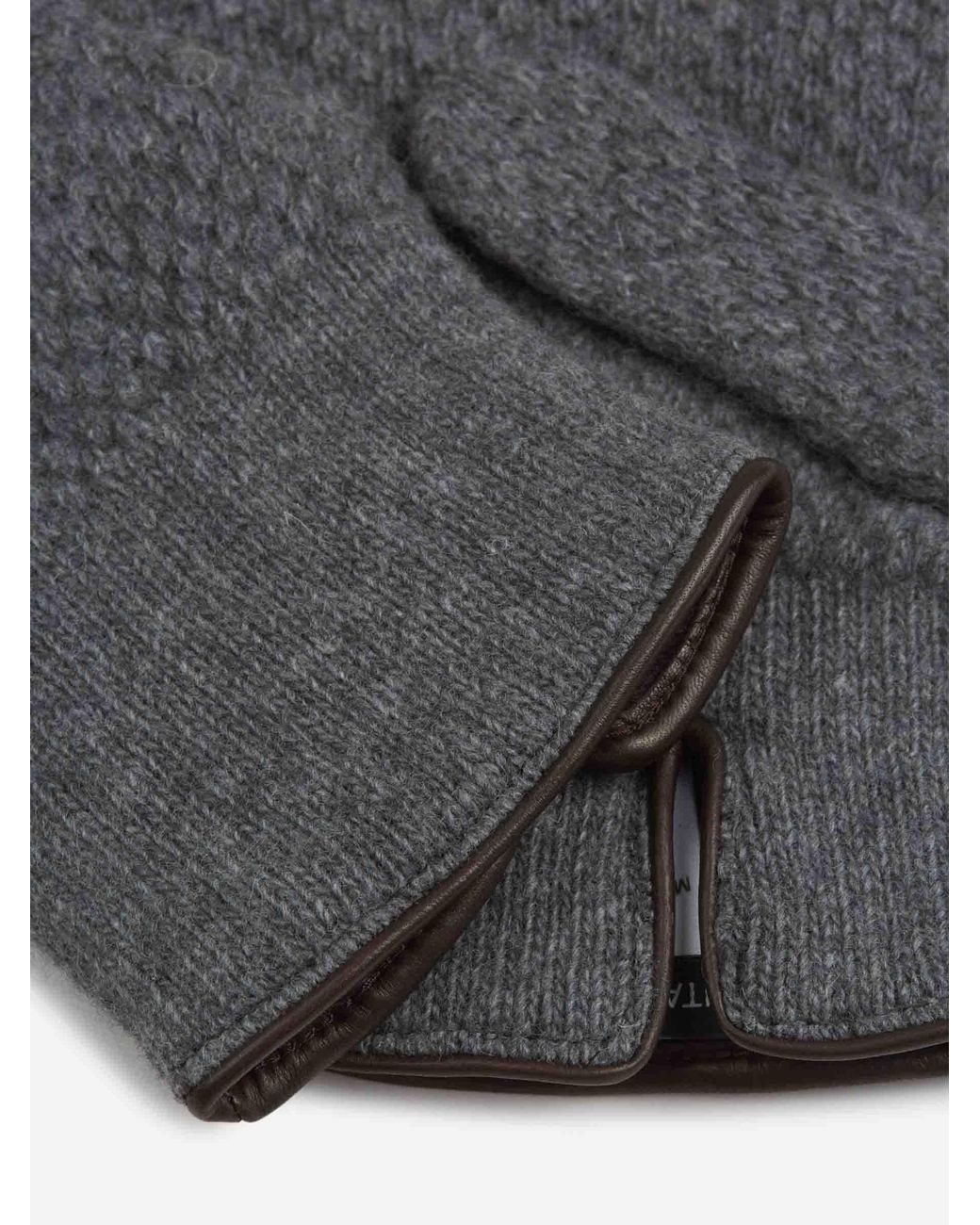 Santa Eulalia Gray Knitted Wool Gloves for men