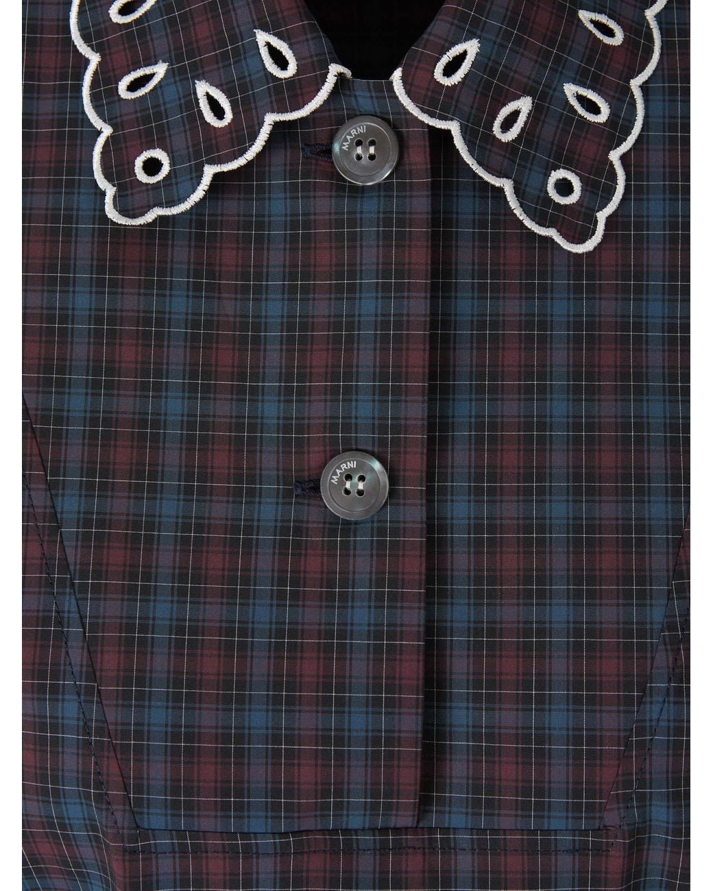 Marni Blue Openwork Plaid Shirt