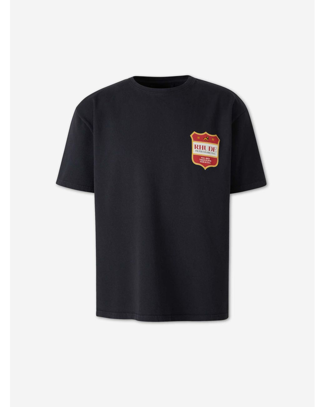 Rhude Black Round Neck T-Shirt for men