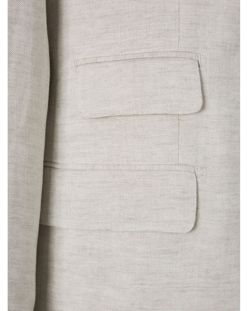 Santa Eulalia White Herringbone Linen Suit for men