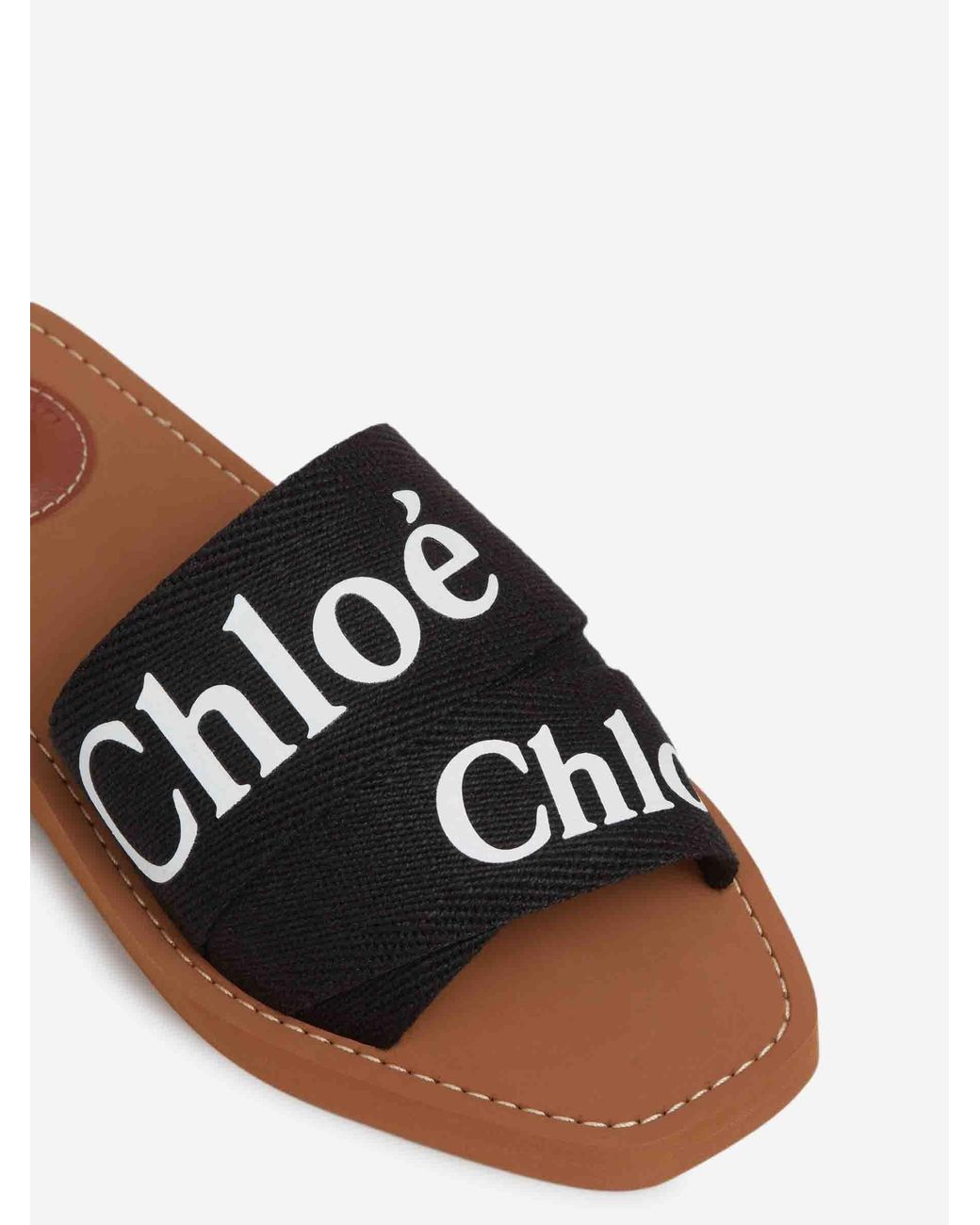 Chloé White Holzige Maultiere