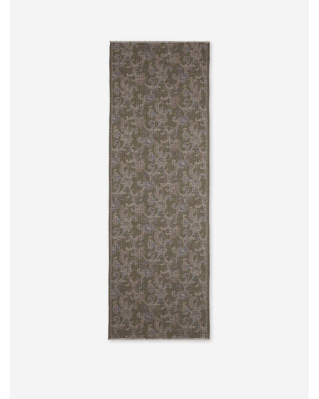 Santa Eulalia Gray Printed Wool Scarf for men