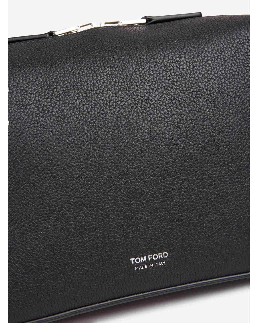 Tom Ford Black Leather Shoulder Bag for men
