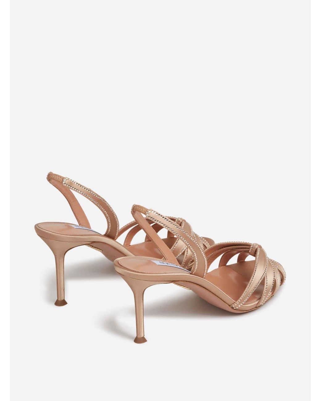 Aquazzura Natural Soulmate Crystal Slingbacks