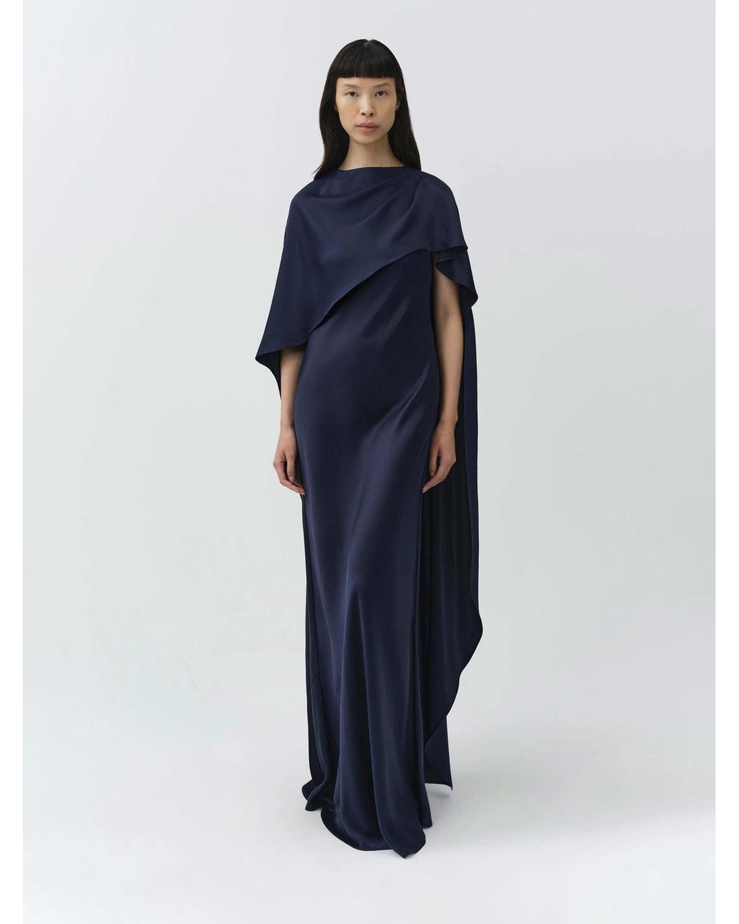 Jonathan Simkhai Blue Satin Dress Cape