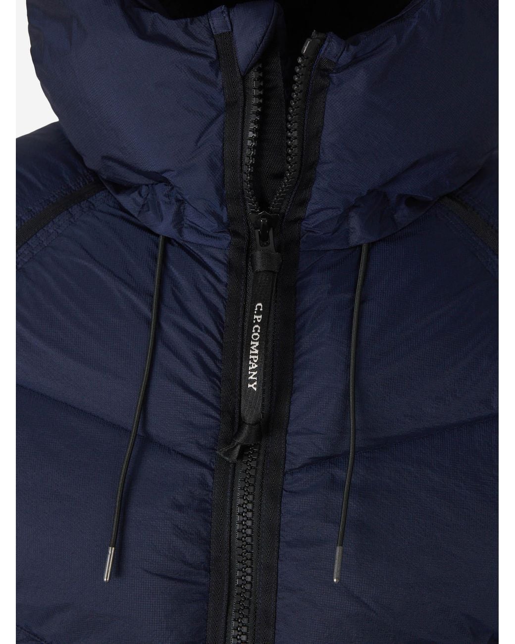 C P Company Blue Short Polyamide Down Jacket for men