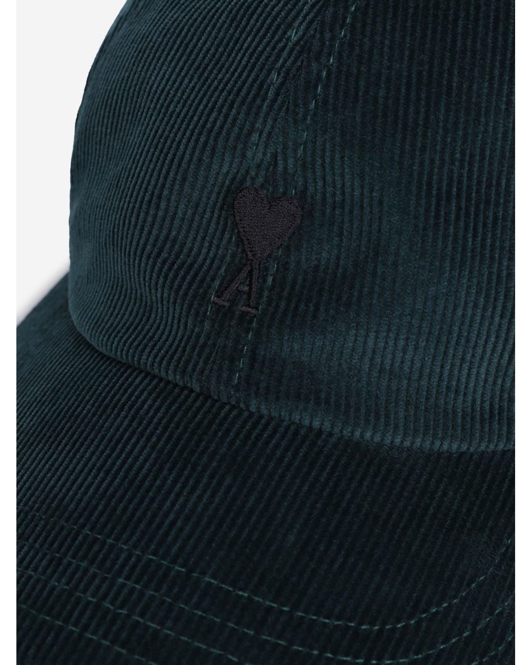 AMI Blue Corduroy Logo Cap for men