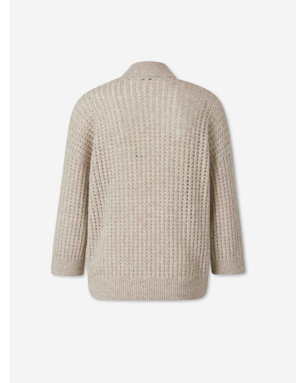 Peserico Natural Openwork Sequin Sweater