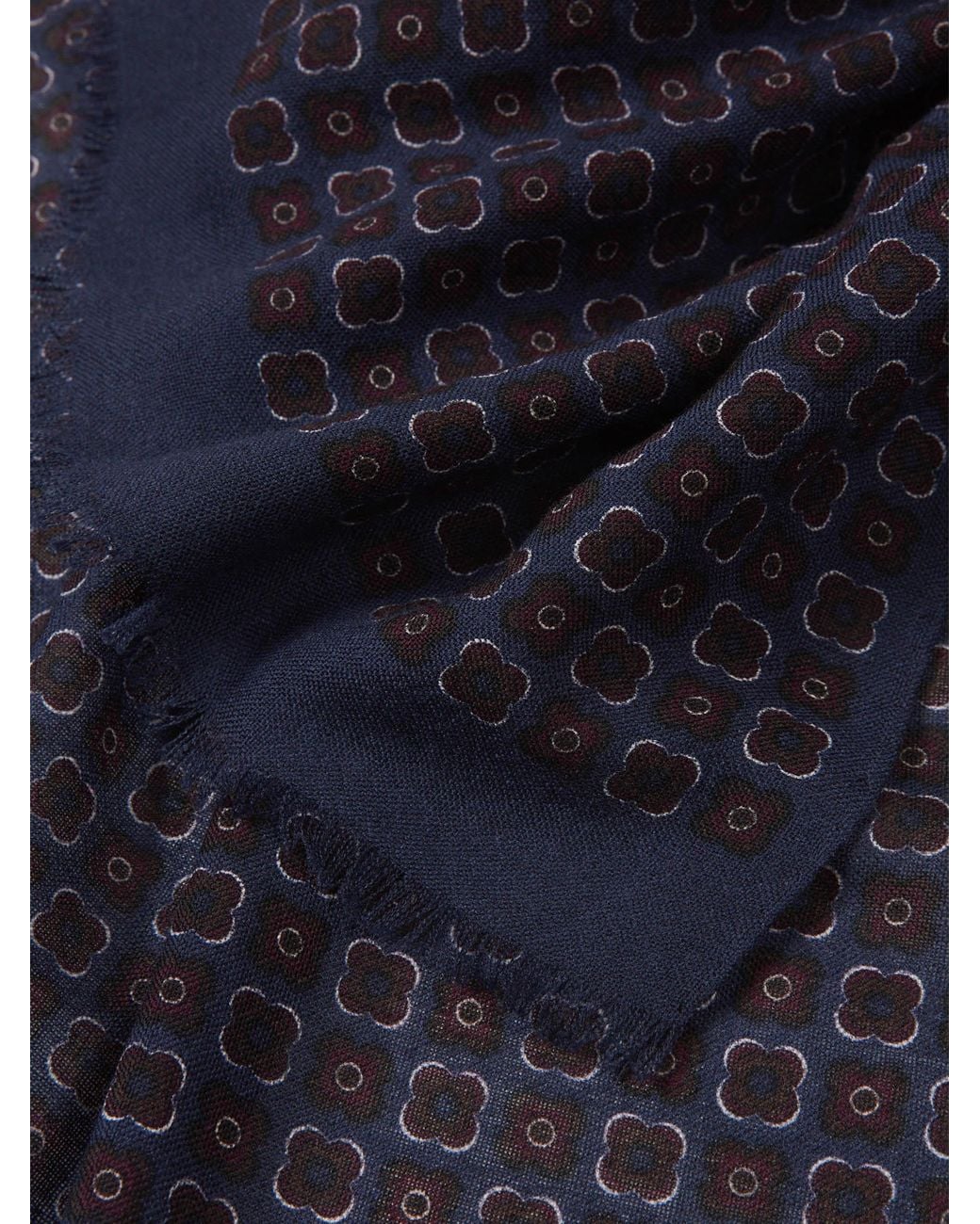 Santa Eulalia Blue Printed Wool Scarf for men