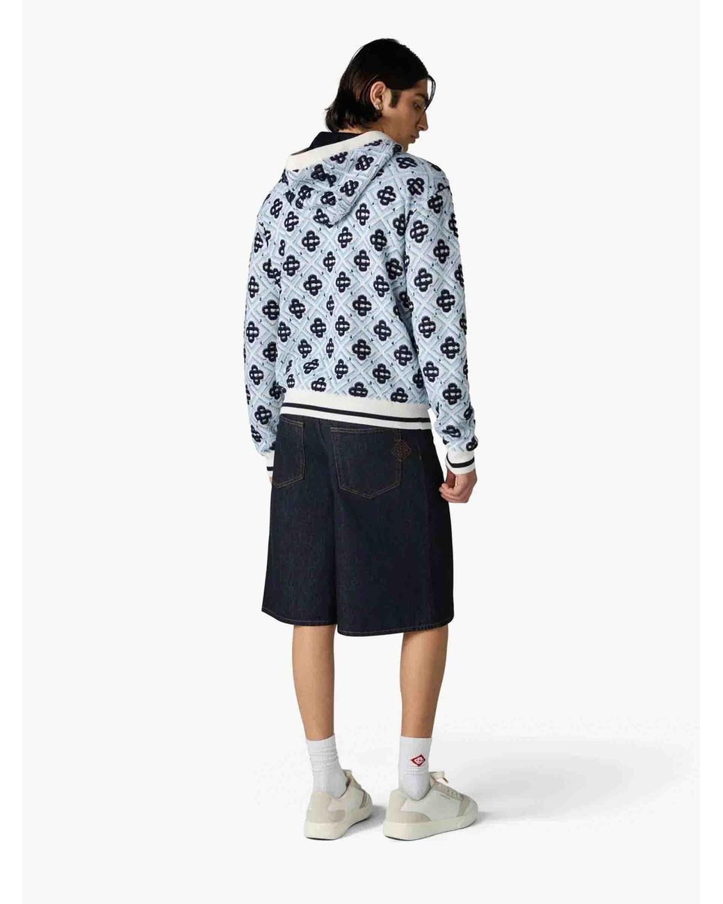 Casablanca Blue Wool Knit Sweatshirt for men