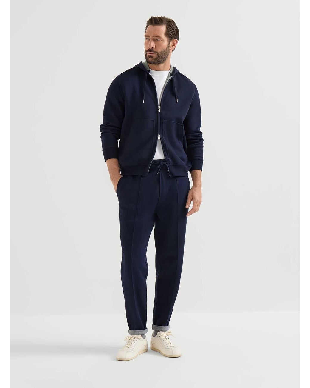 Sudadera Capucha Cremallera Brunello Cucinelli de hombre de color Blue