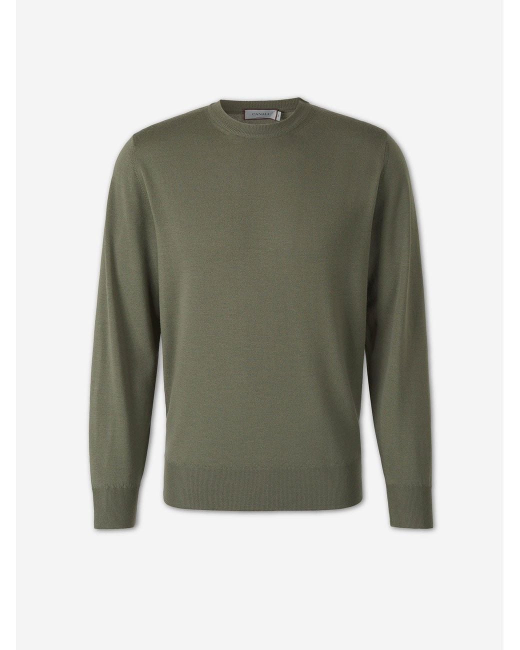 Canali Wollstrickpullover in Green für Herren