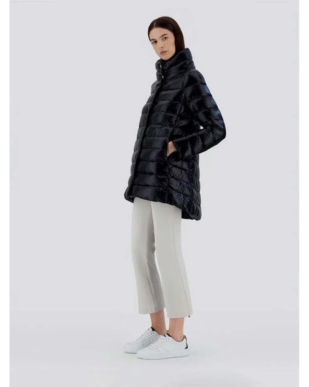 Herno Amelia Short Puffer Jacket in Blue | Lyst UK