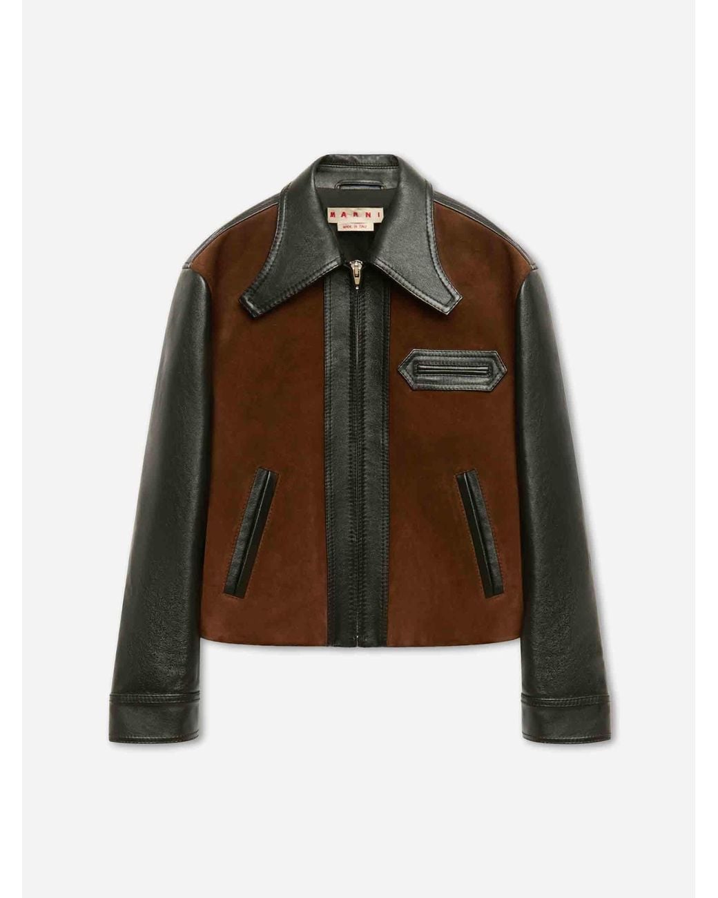 Marni Brown Leather Jacket