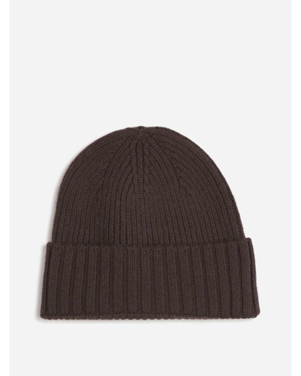Santa Eulalia Brown Ribbed Cashmere Hat for men