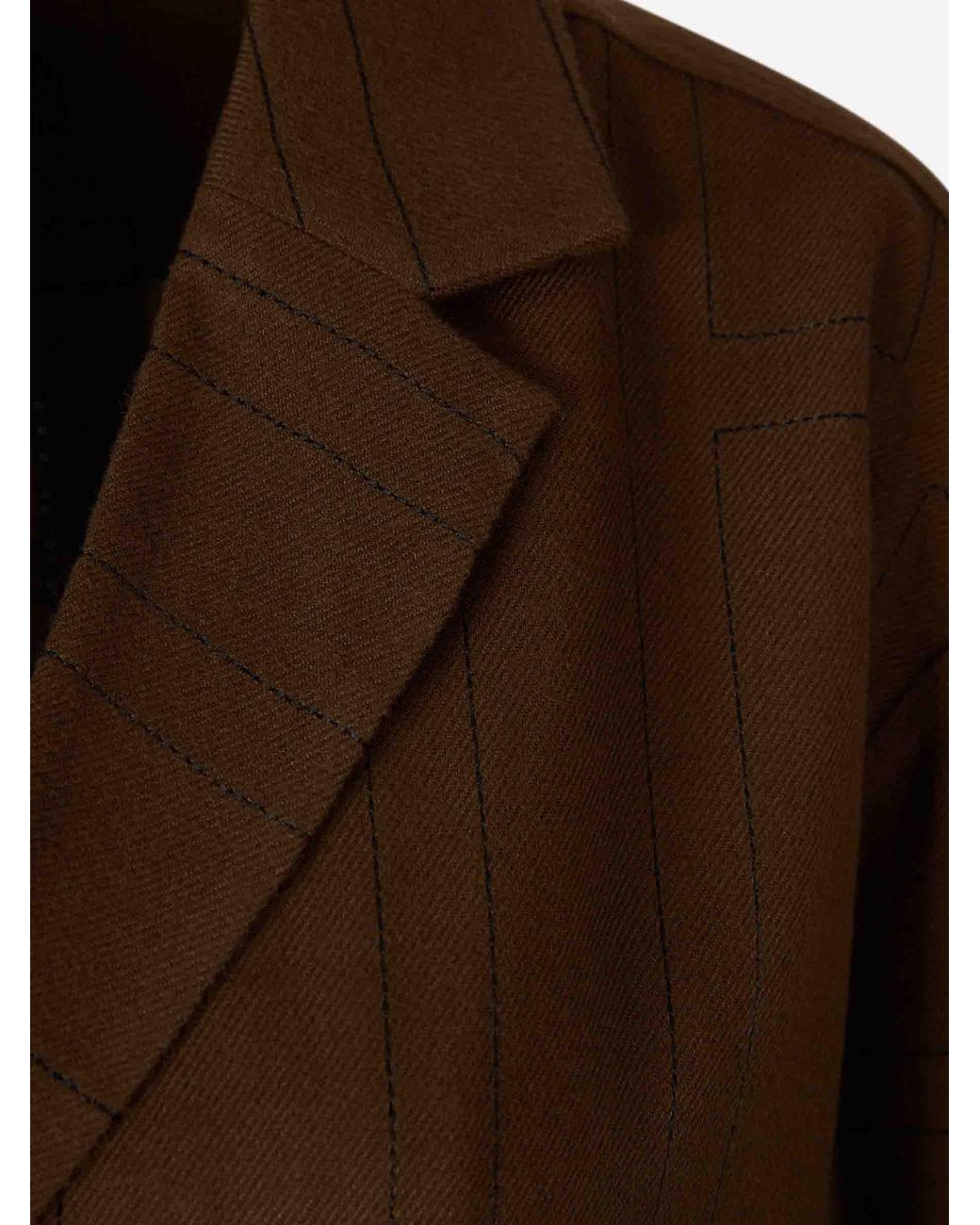Totême Brown Monogram Flannel Blouse