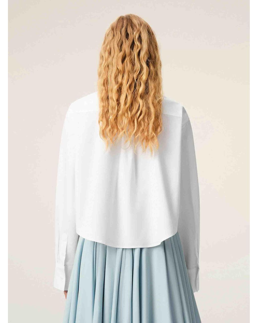 Camisa Casual Cropped AMI de color White