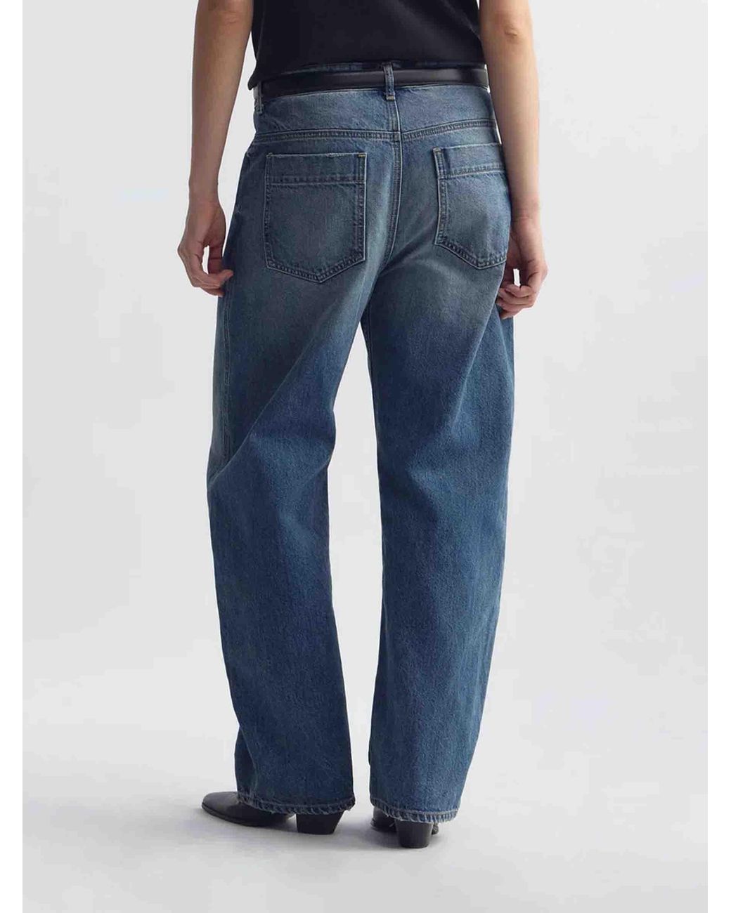Nili Lotan Blue Cotton Straight Leg Jeans