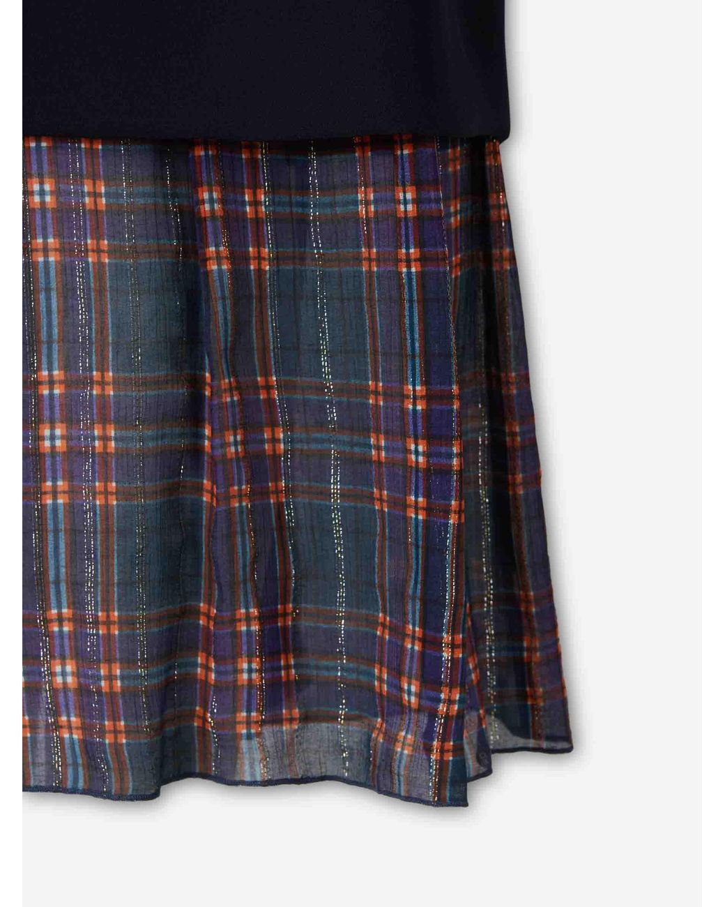Dries Van Noten Blue Layered Midi Skirt
