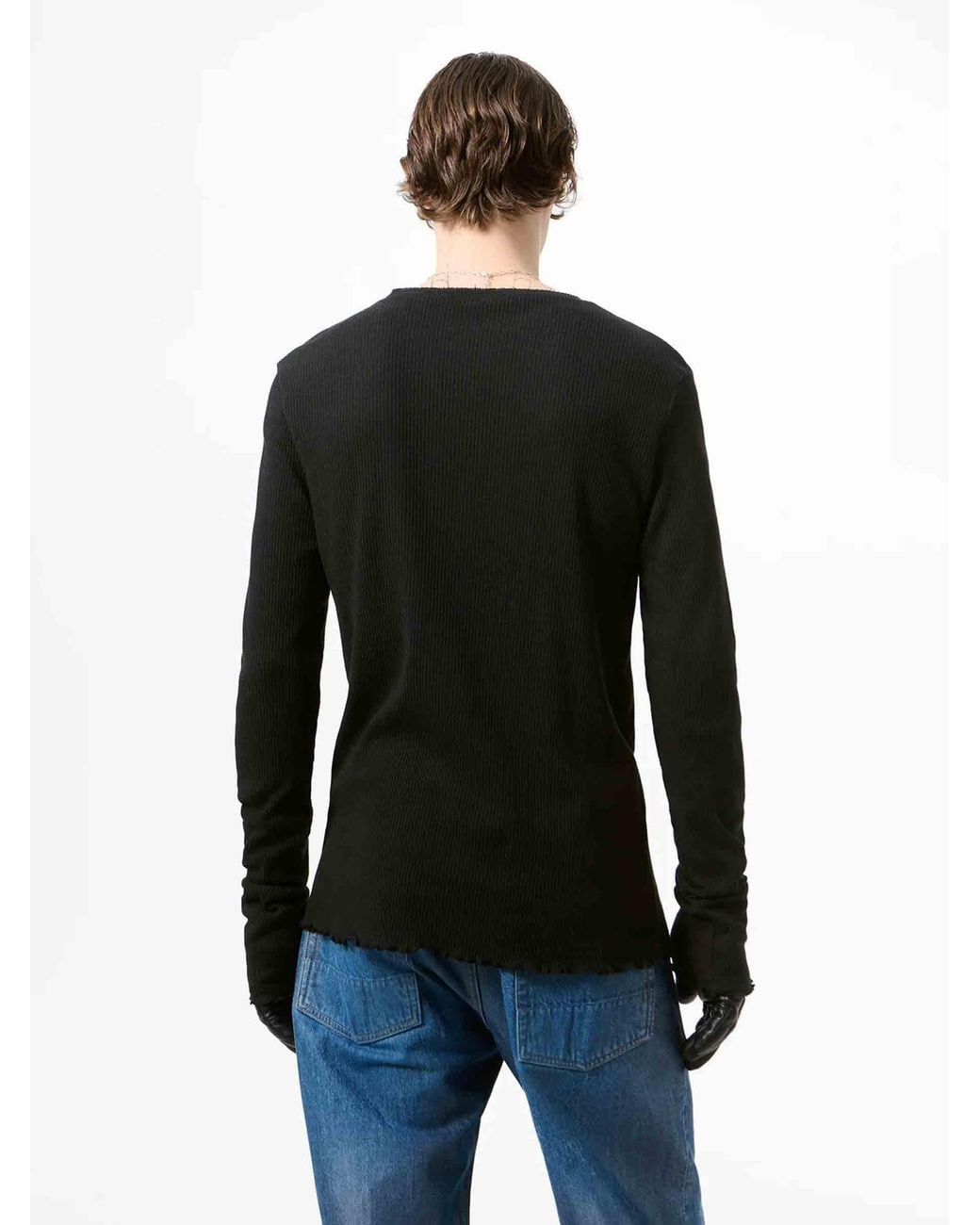 Our Legacy Black Long Sleeve Knit T-Shirt for men