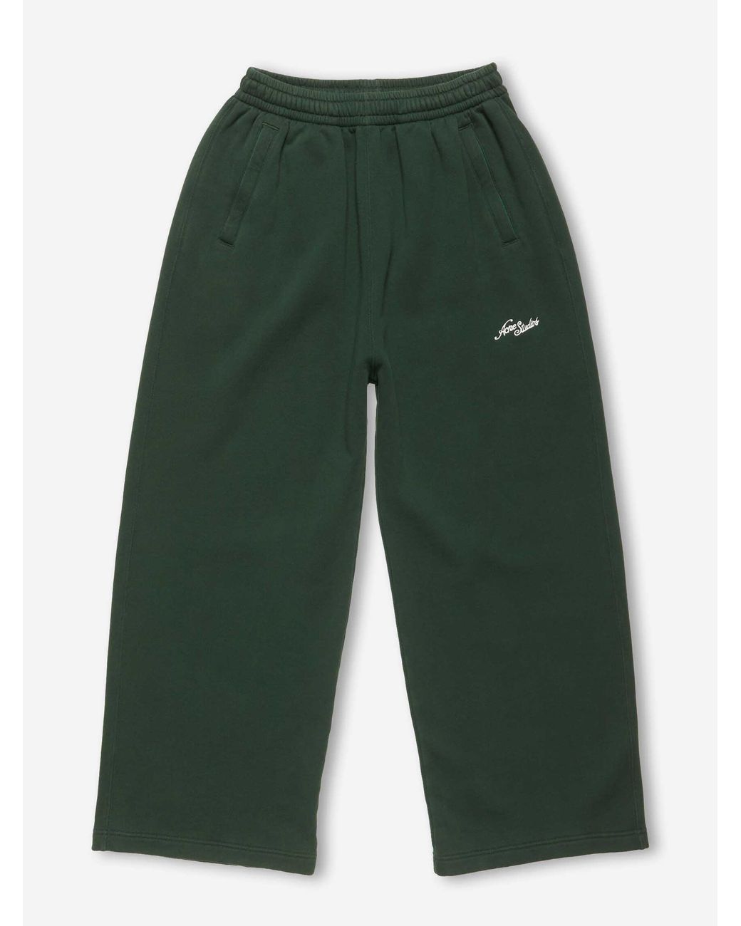 Acne Green Cotton Logo Joggers for men