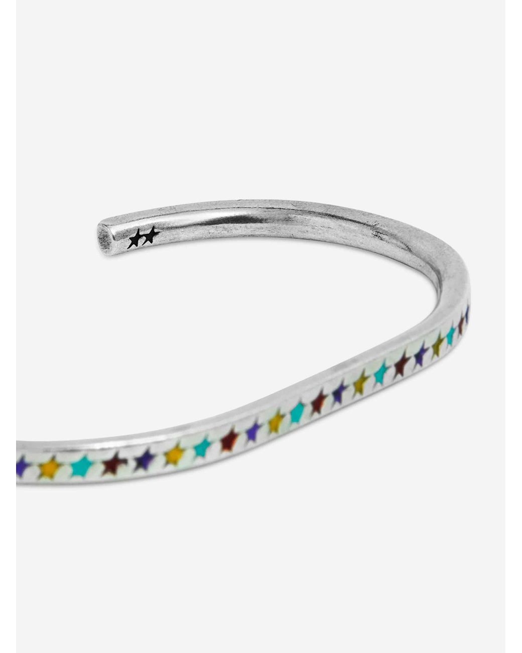 Twojeys White Starline Bangle Thin Bracelet for men
