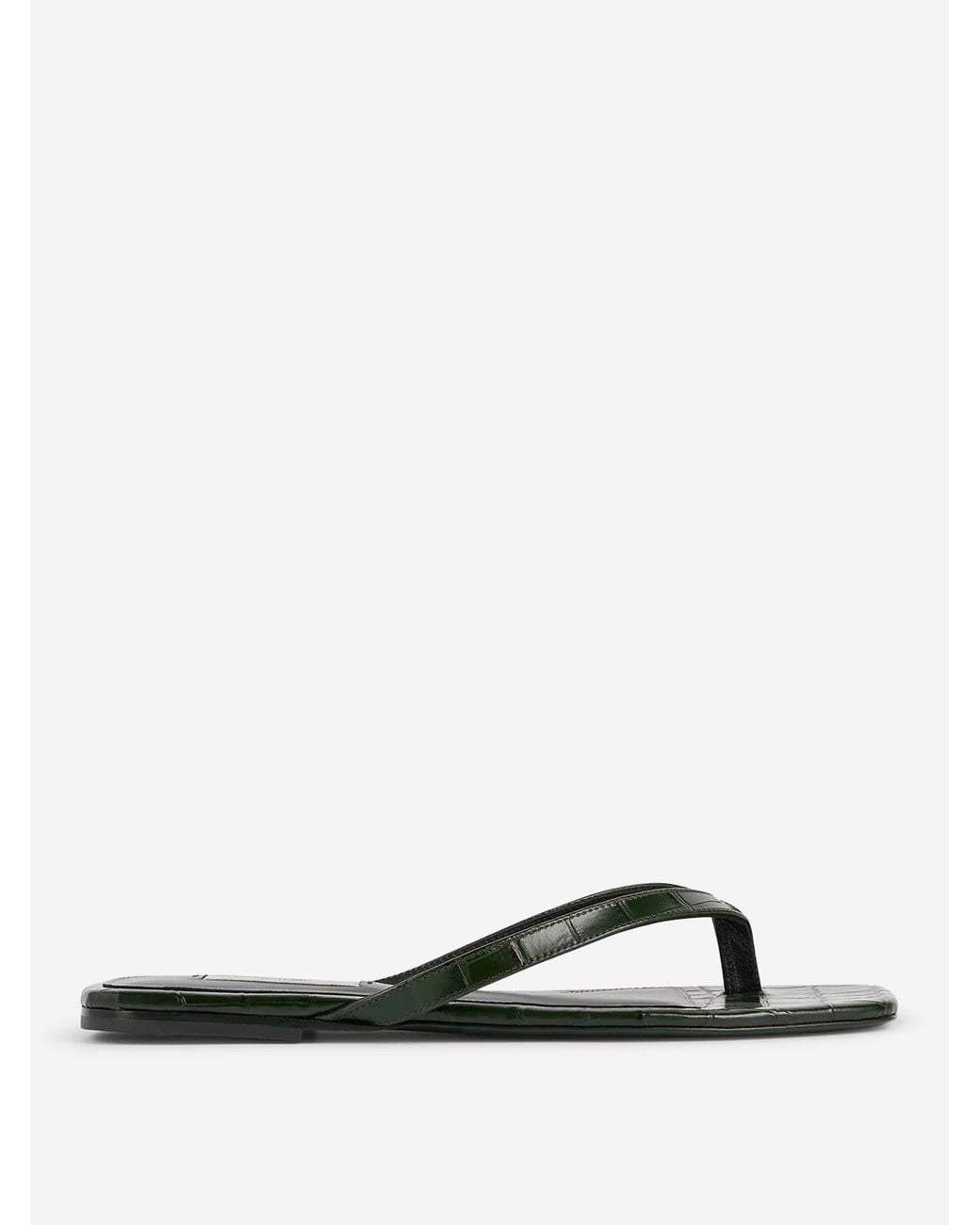 Totême White Crocodile Effect Sandals