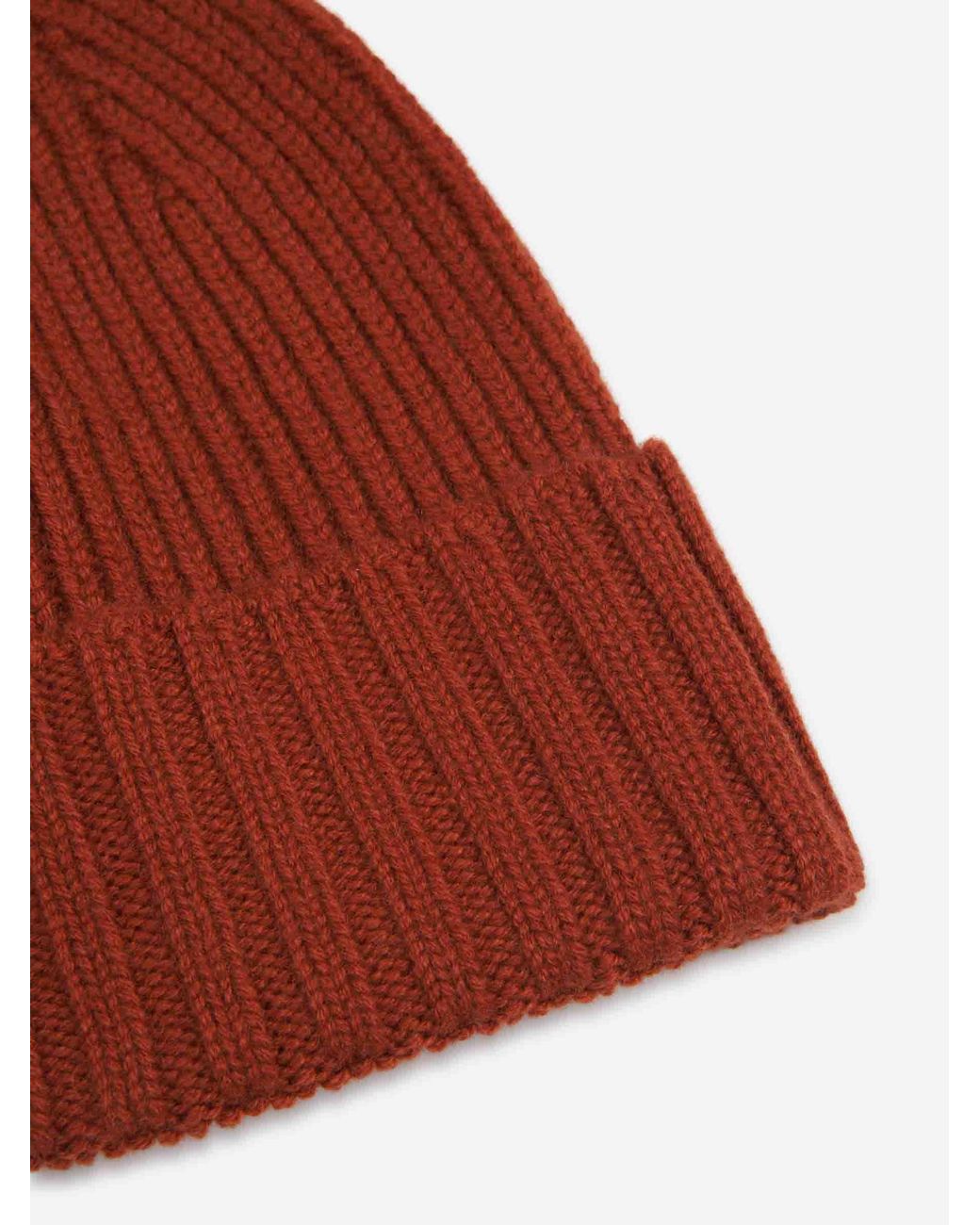 Santa Eulalia Red Ribbed Cashmere Hat for men