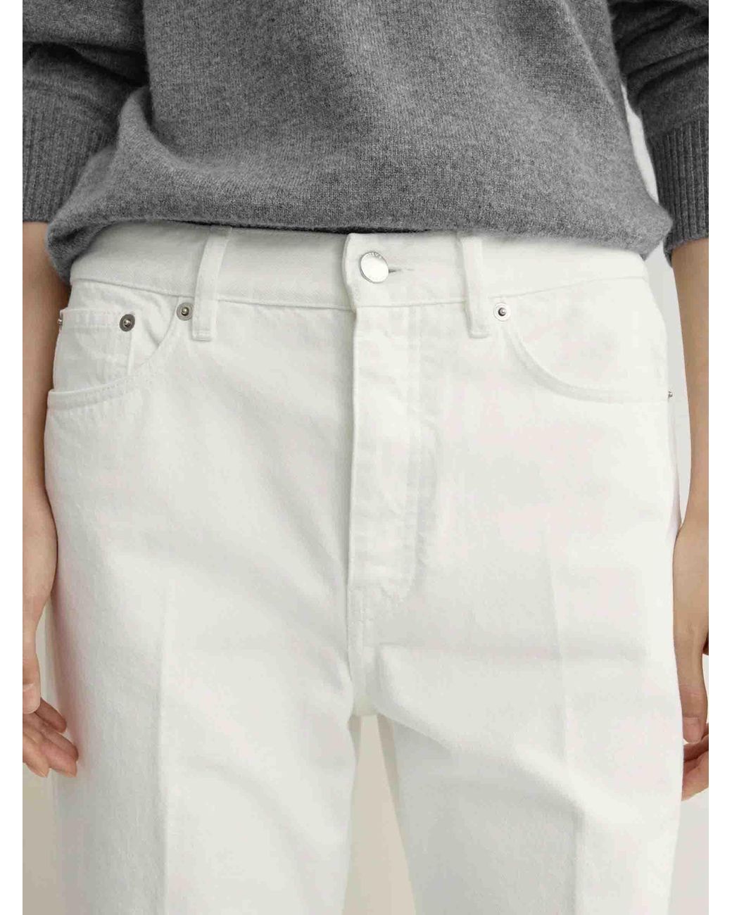 Totême  White Plain Flared Jeans