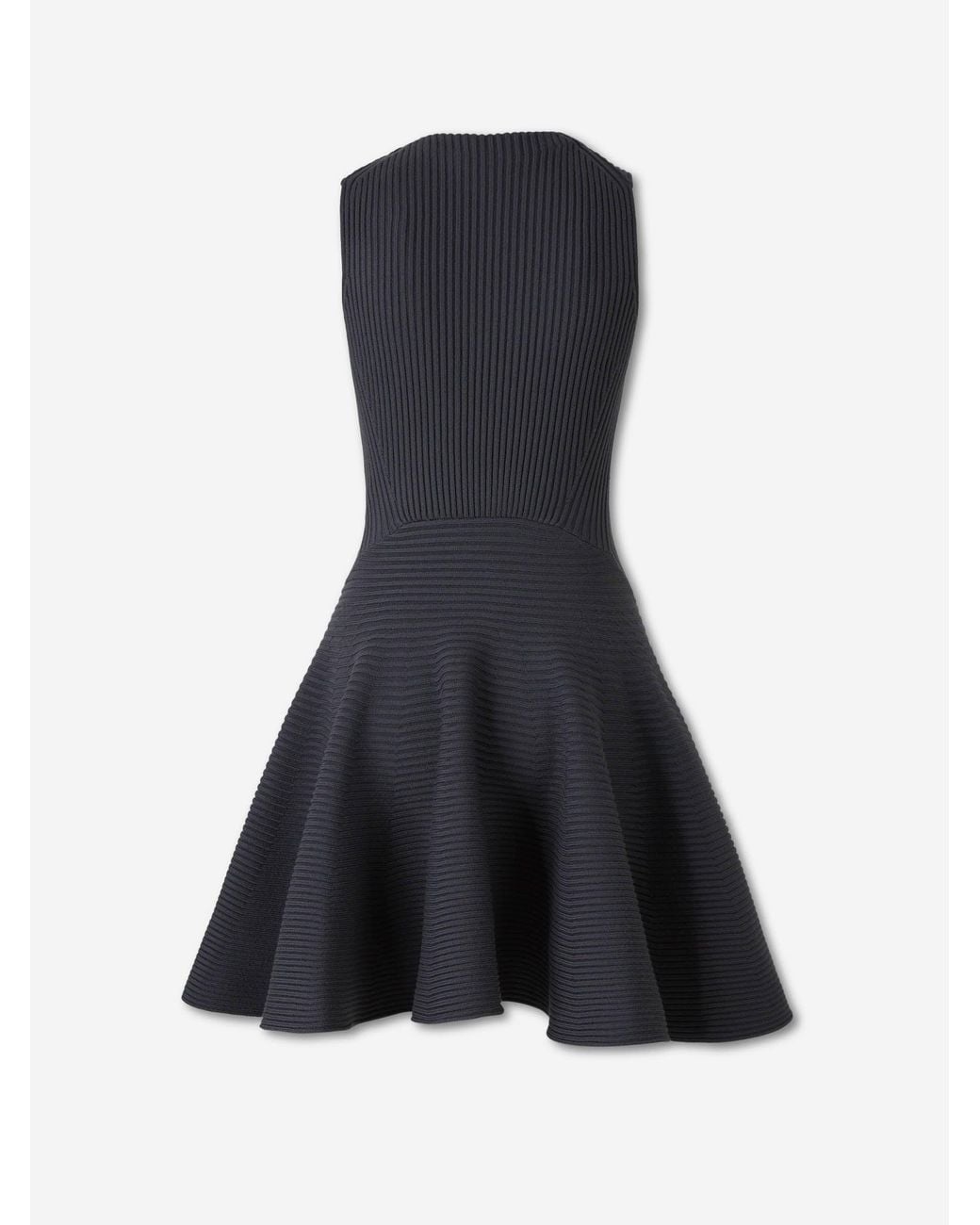 Alaïa Blue Ribbed Skater Dress