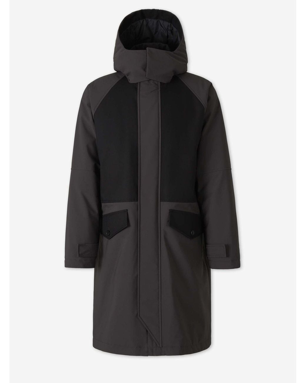 Herno Black Long Polyester Parka for men