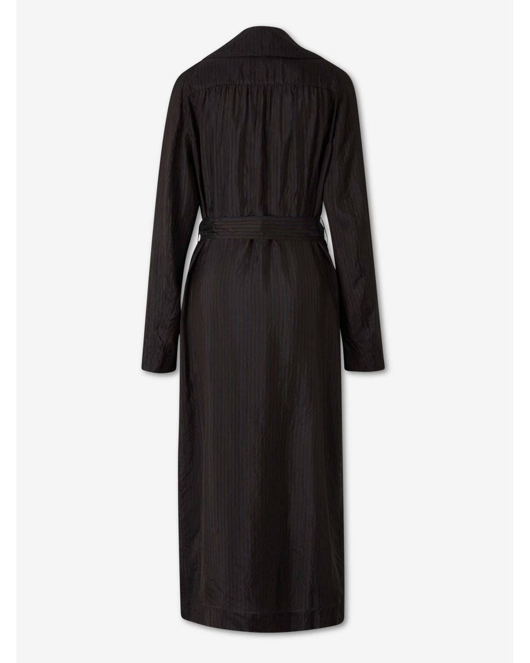 Dries Van Noten Black Cupro Fine Trench Coat