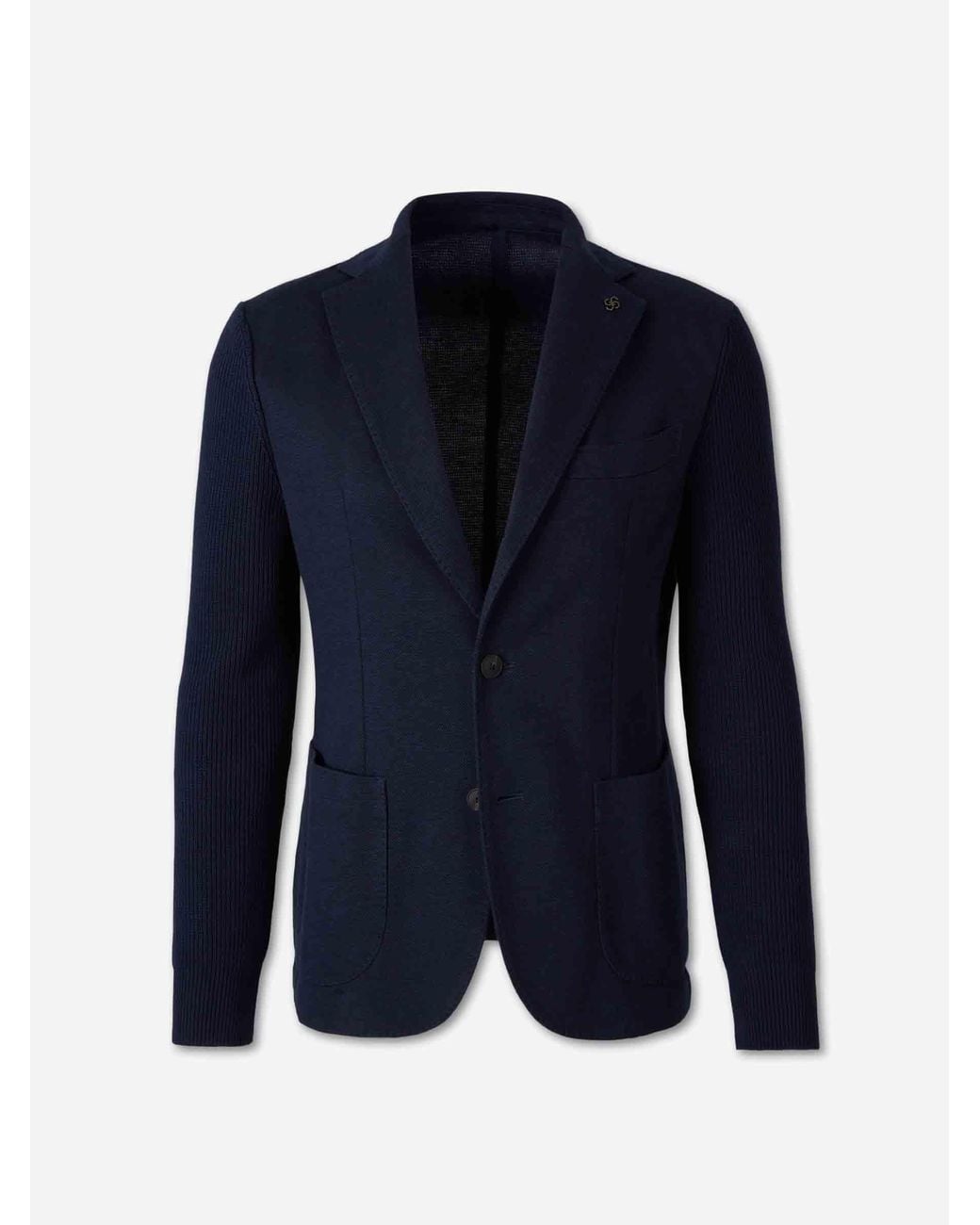Gran Sasso Blue Blazer Hooded Knit for men