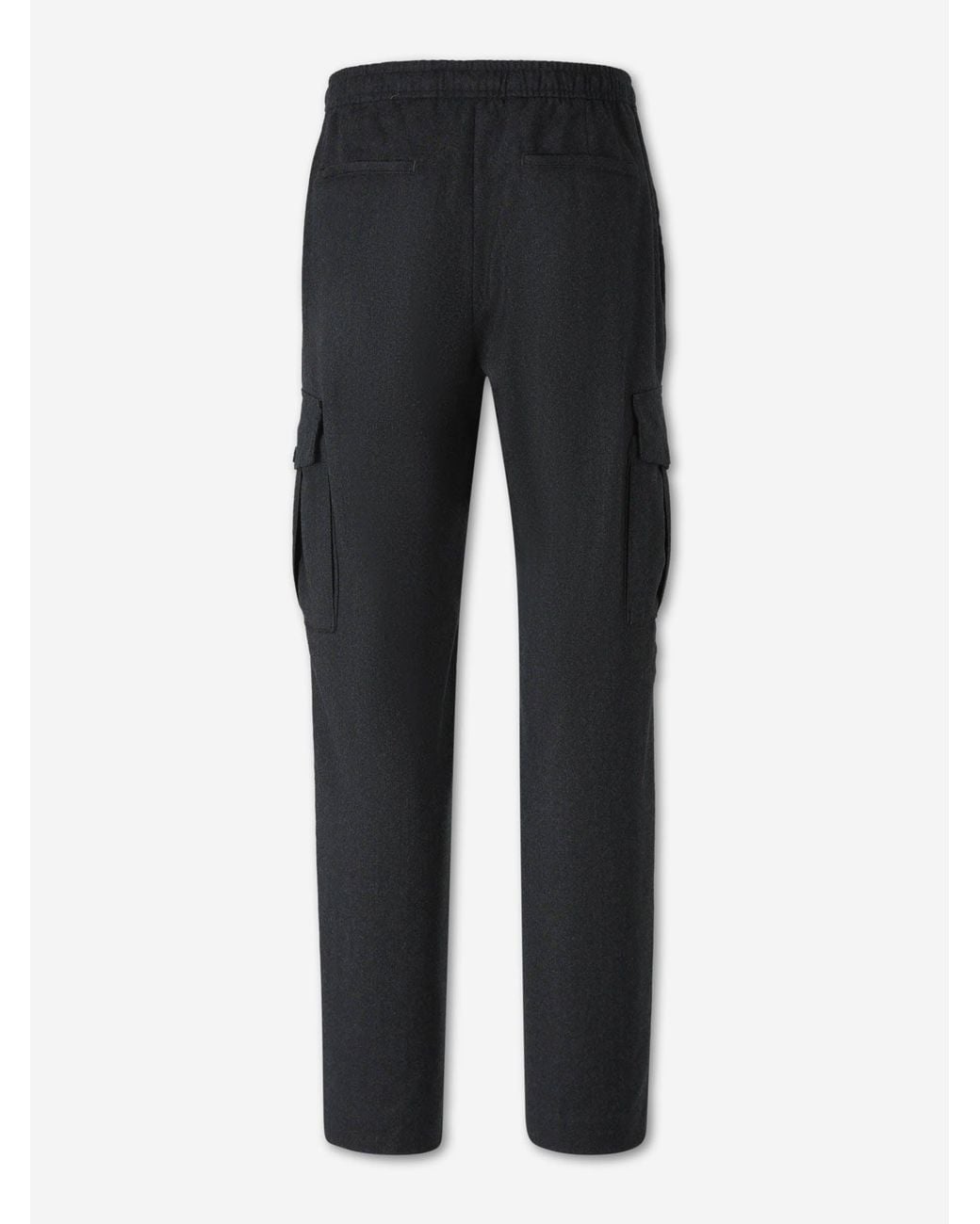 Canali Black Straight Wool Trousers for men