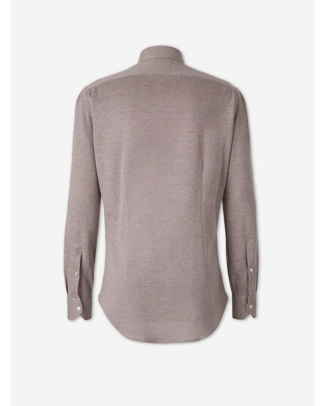 Fray Brown Plain Cotton Cashmere Shirt for men