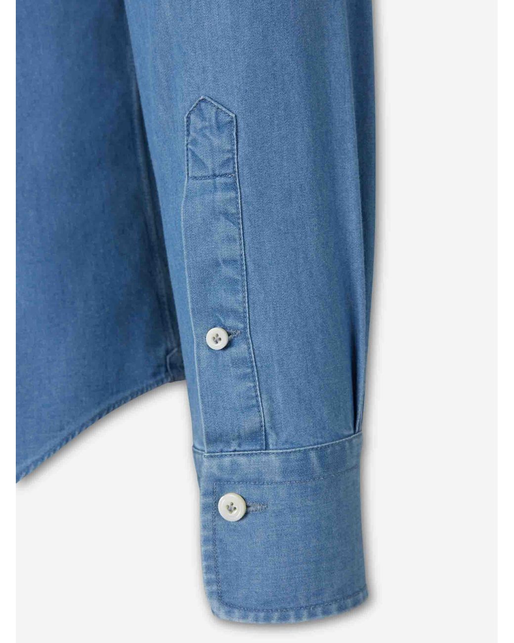 Santa Eulalia Blue Cotton Denim Shirt for men