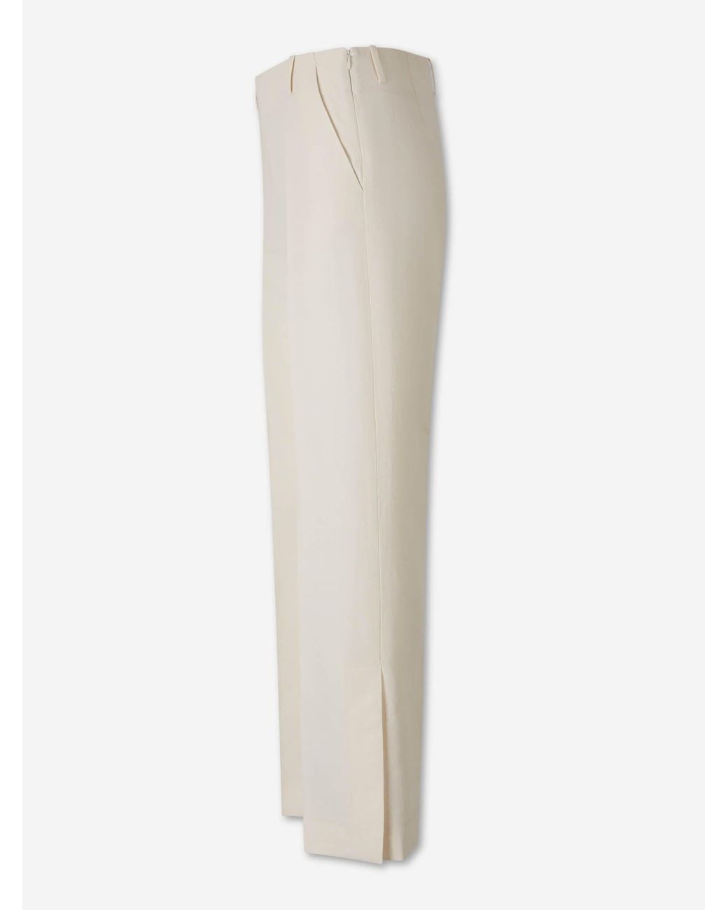 Khaite White Straight Leg Trousers