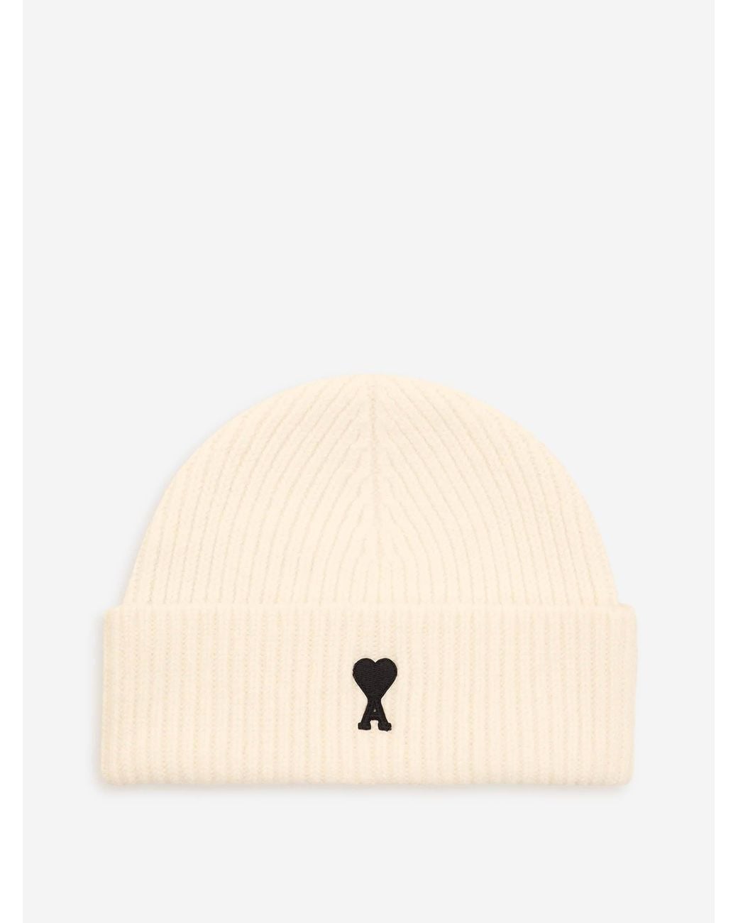 AMI Natural Wool Logo Hat for men