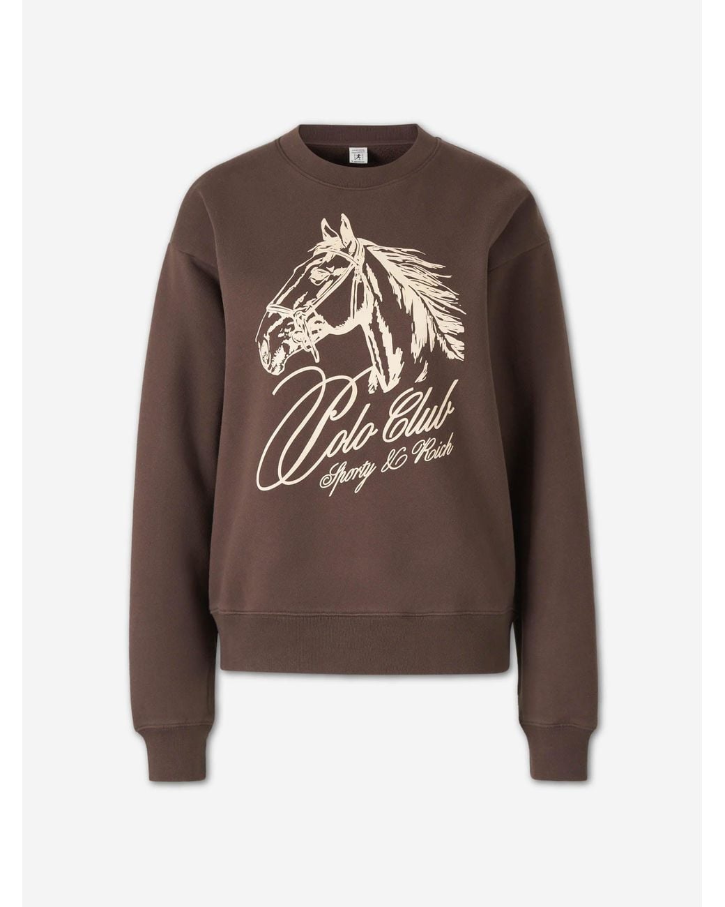 Sporty & Rich Brown Horse Crew Neck Sweatshirt