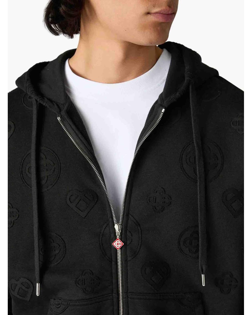 Casablanca Black Monogram Hoodie for men