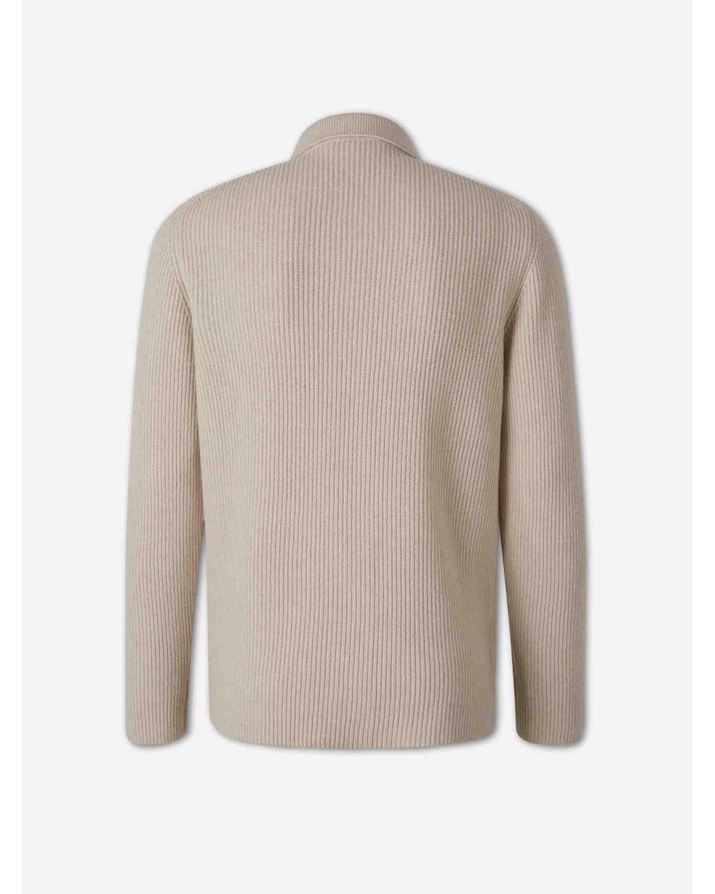 Gran Sasso Natural Cashmere Ribbed Cardigan for men