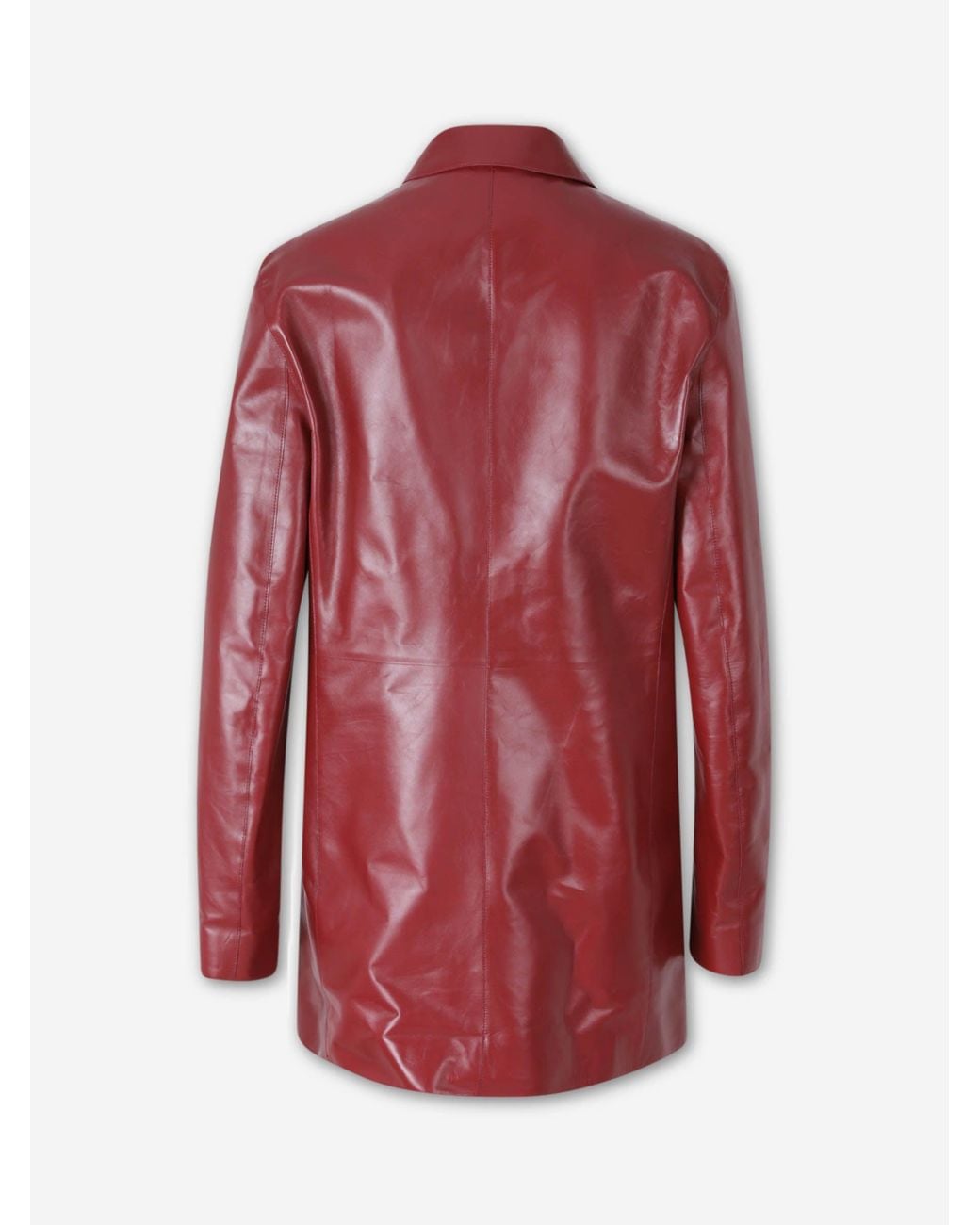 Jil Sander Red Casual Leather Jacket