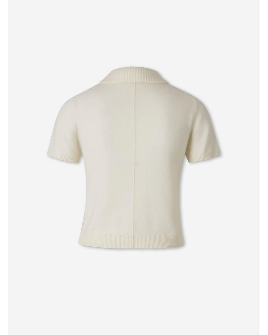 Jonathan Simkhai White Cashmere Knit Polo Shirt