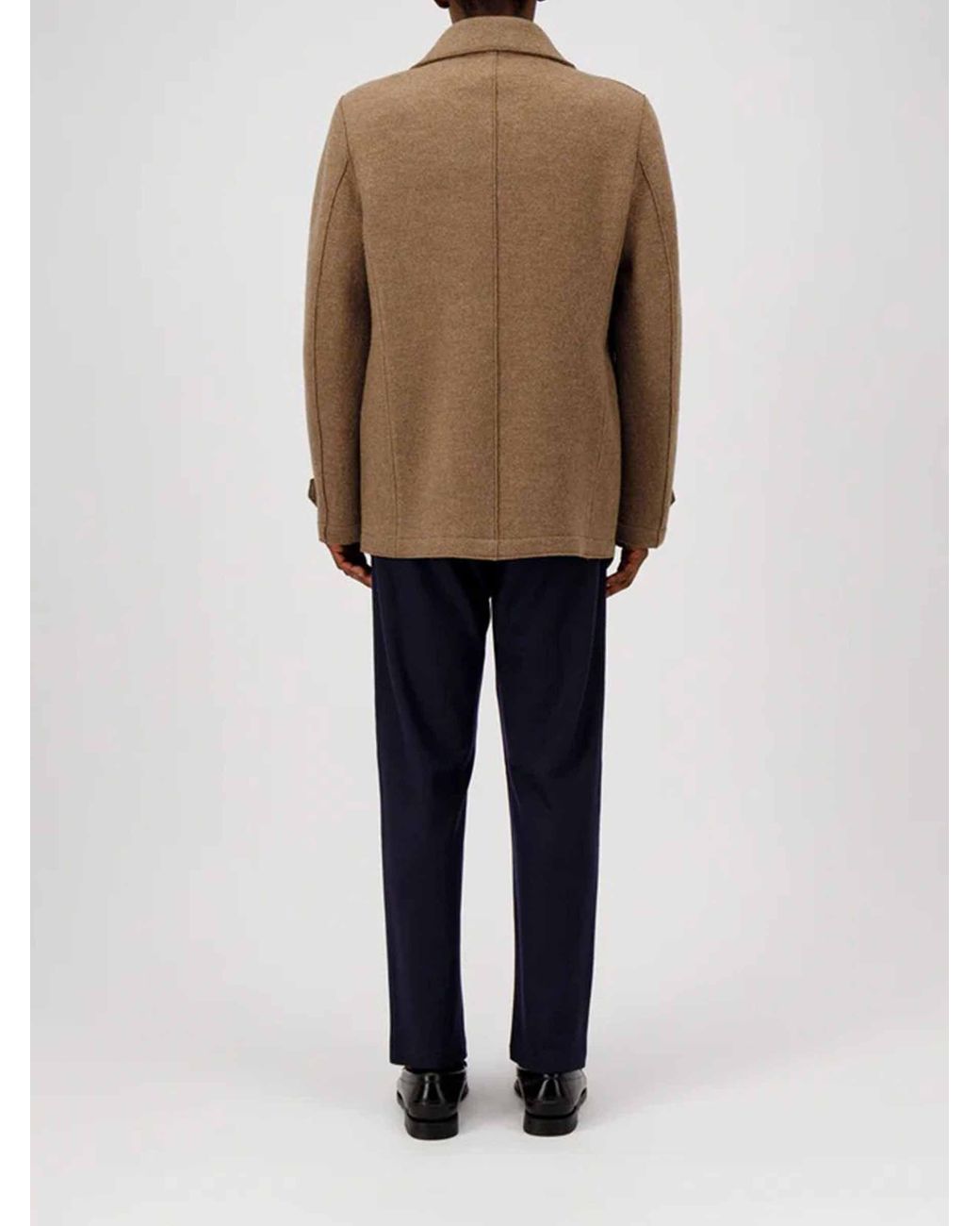 Harris Wharf London Brown Short Wool Coat for men