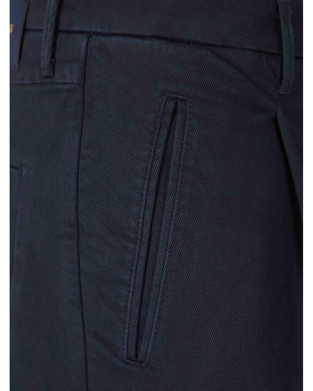 Incotex Blue Straight Twill Trousers for men